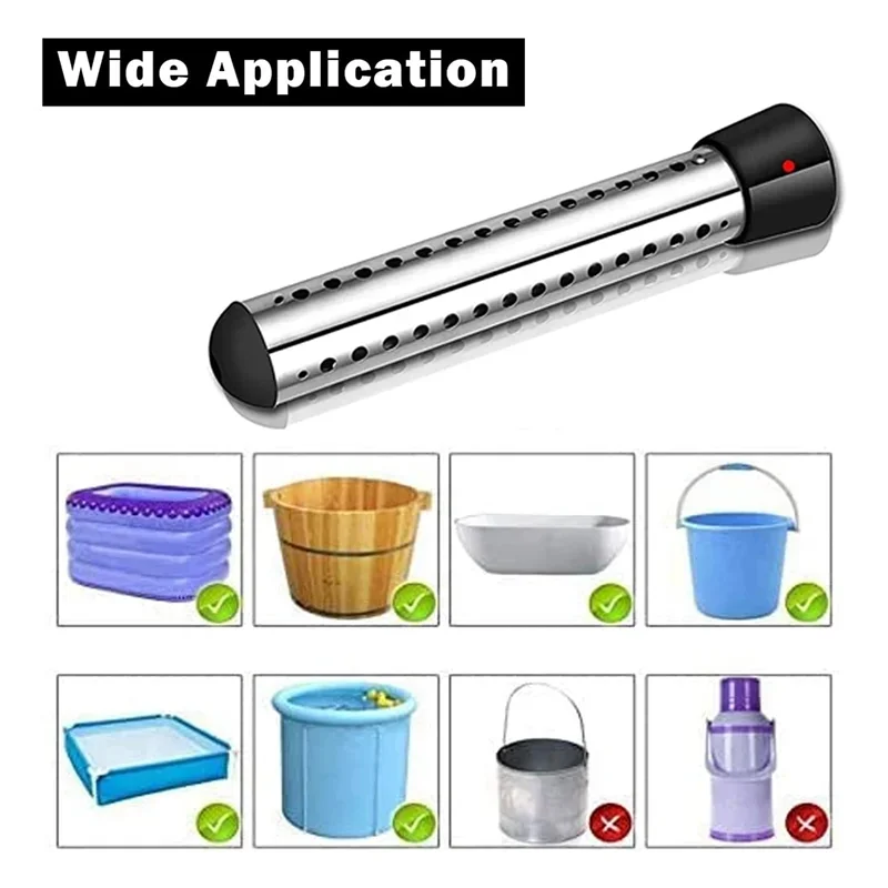 Immersion Water Heater, 2500W Electric Bucket Heater with Timer Auto Shut Off Hot Tub Heater for Home Winter EU Plug Foot warmer