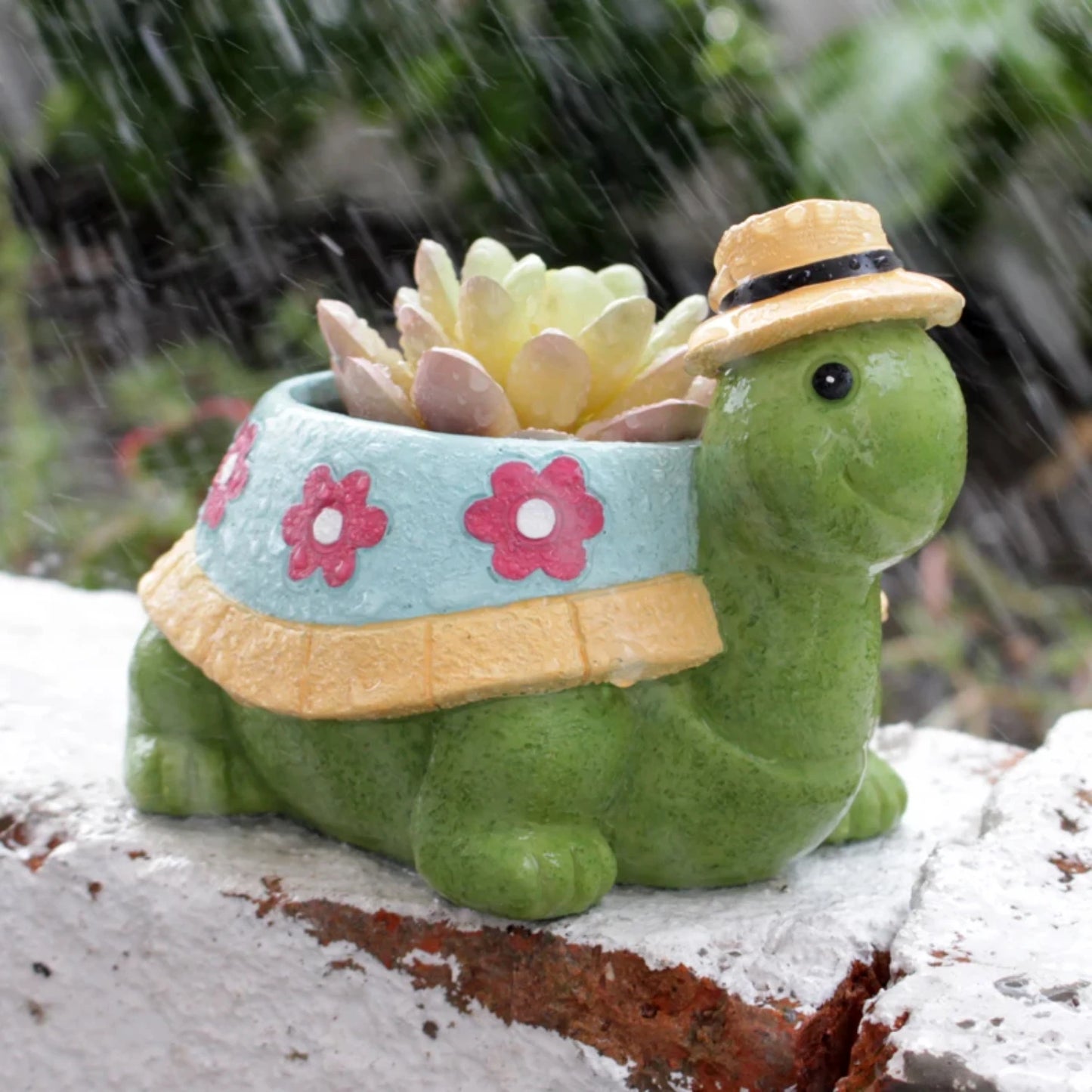 1pc Adorable Garden Turtle Succulent Pot - Planters Resin Statue Plant Flower Pot Yard Garden Patio Vase Outdoor -Indoor/Out