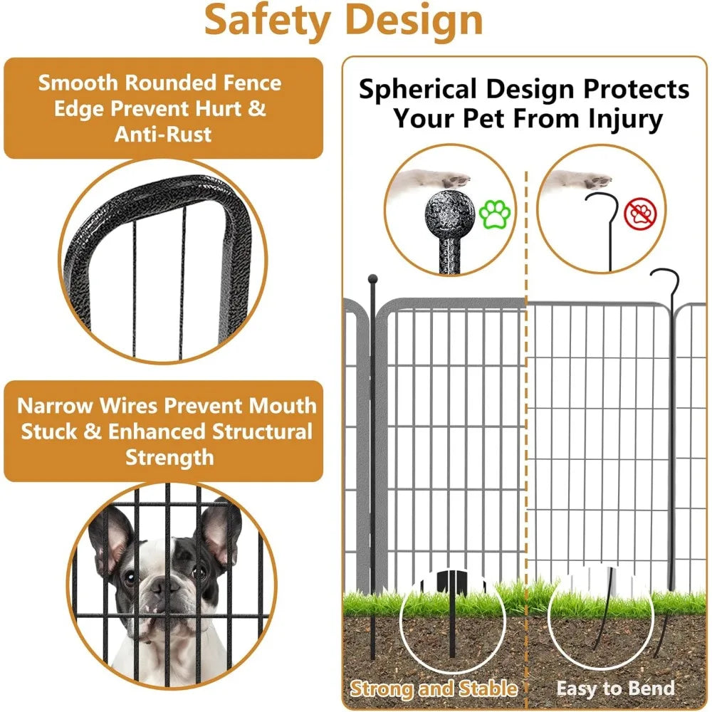 Dog Playpen Outdoor, 22 Panels Heavy Duty 32" H x 28" W Anti-Rust Dog Fence, Foldable Dog Fence Outdoor for Yard with 2 Gates fo