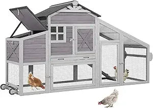 Large Chicken Coop for Outdoor with Nest Box and Removable Tray, Hen House Waterproof for 2-6 Chickens, Outdoor Poultry Cage wit