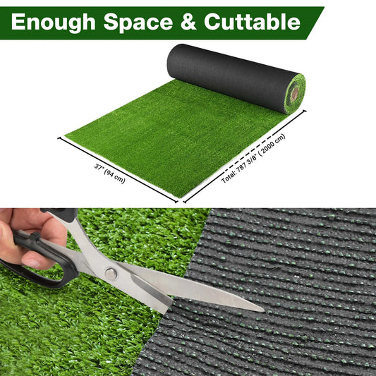 Realistic Synthetic Artificial Grass Mat 65x 3ft with 3/8" grass blades height Indoor Outdoor Garden Lawn Landscape Turf
