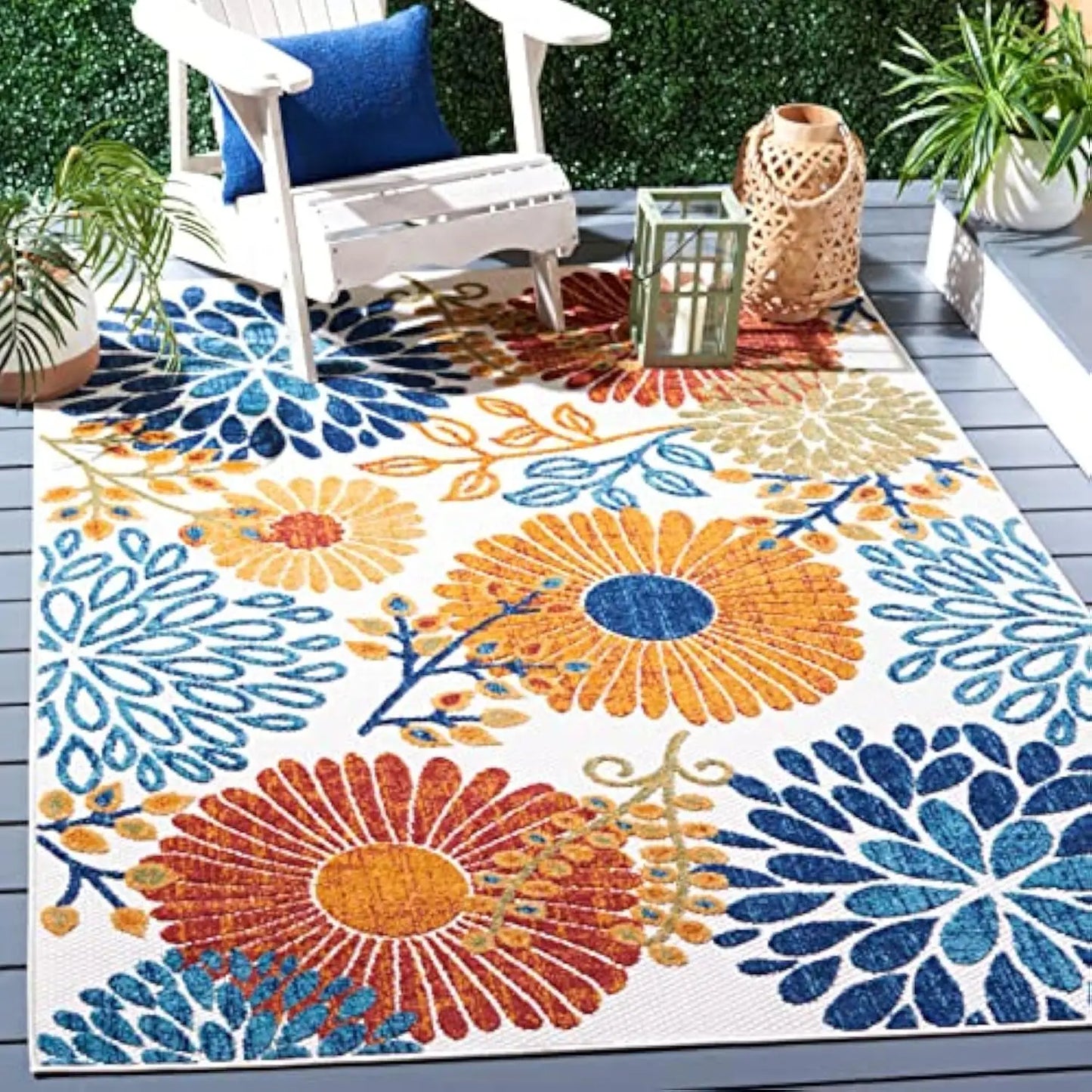 VIKAMA Modern Outdoor Carpets, Summer Anti-Slip Terrace Floor Mats, Large Grassland Camping Carpets, Foldable Portable Carpets