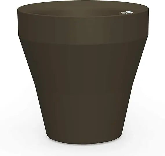 Crescent Garden Rim TruDrop Planter, Self-Watering Plant Pot, 18-Inch (Caviar Black)