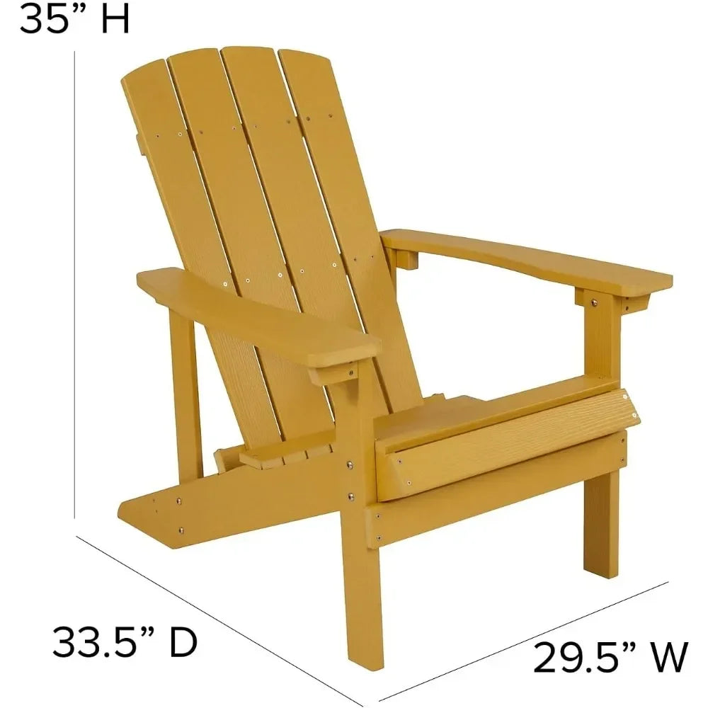 Commercial Grade Indoor/Outdoor Adirondack Chair, Weather Resistant Durable Poly Resin Deck and Patio Seating
