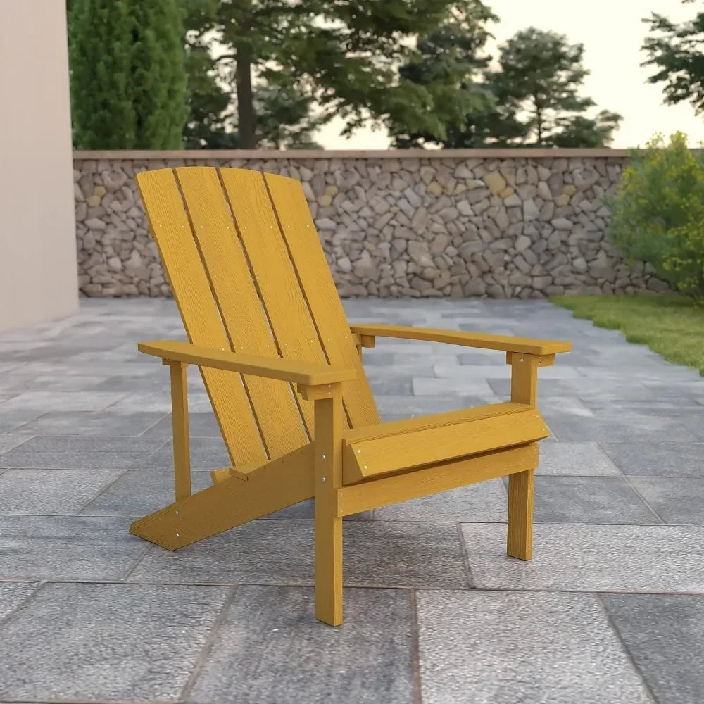 Commercial Grade Indoor/Outdoor Adirondack Chair, Weather Resistant Durable Poly Resin Deck and Patio Seating