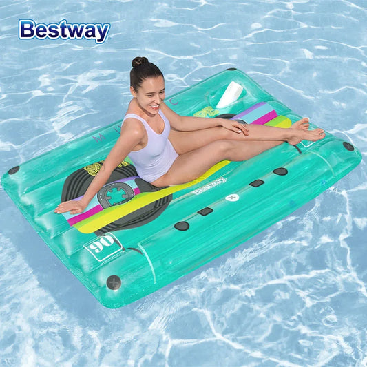 Bestway 43649 1PC 【Not Inflatable Shipping】 Inflatable Floating Pool Chair Bed, Inflatable Float, Inflatable Floating