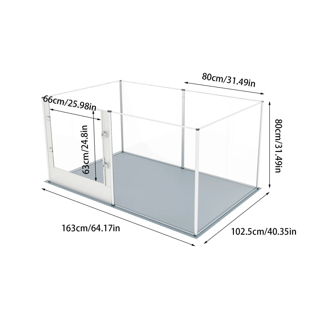 Unique Clear Acrylic Dog Whelping Pen Box Pet Playpen Rabbit Cage with Waterproof Floor Pad for Guinea Pigs,Hedgehogs,Hamsters