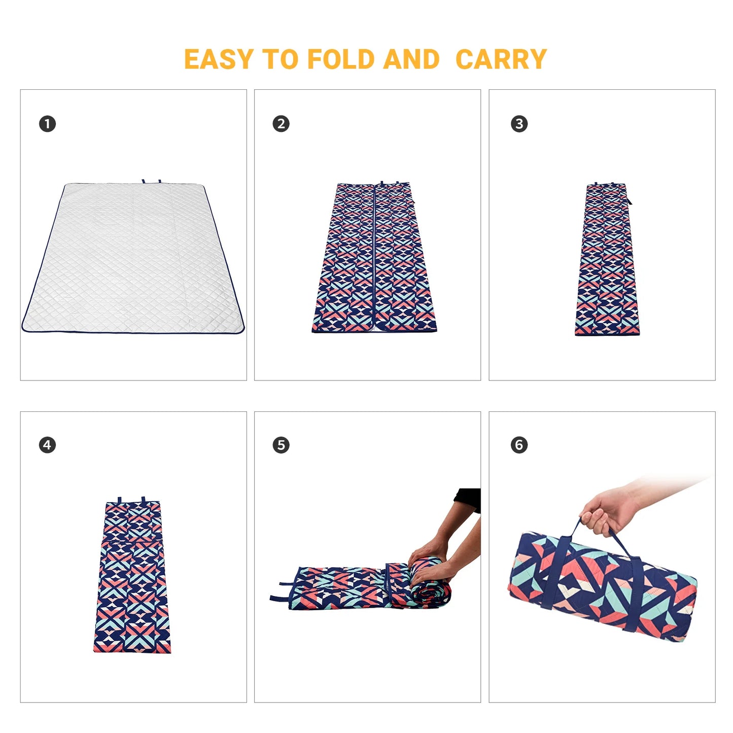 KingCamp Picnic Blanket, Machine Washable Folding Camping Rug For Park, Outdoor Concerts, Hiking, Travel, Indoor