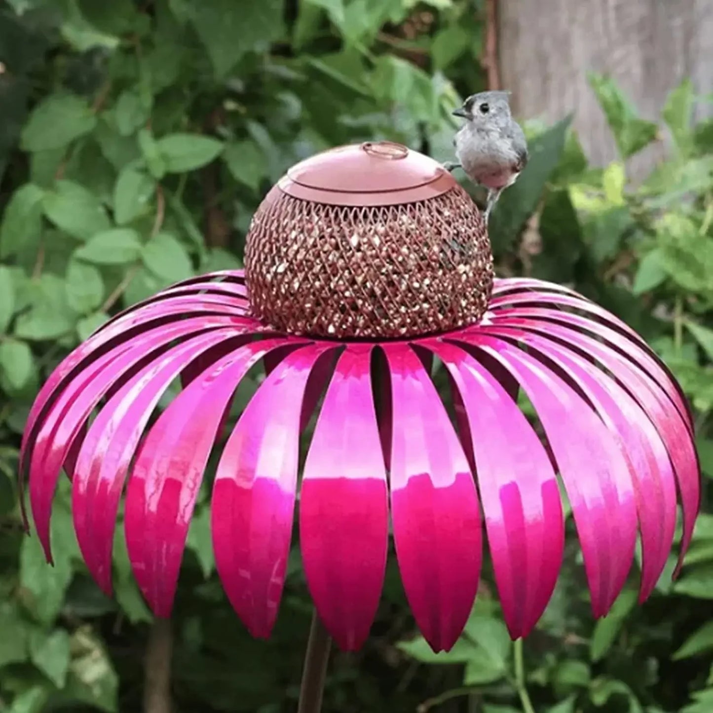 Metal Flower Hanging Bird Feeder Garden Decoration Humming Bird Feeder Pet Food Dispenser Pet Accessories Corridor Balcony Decor
