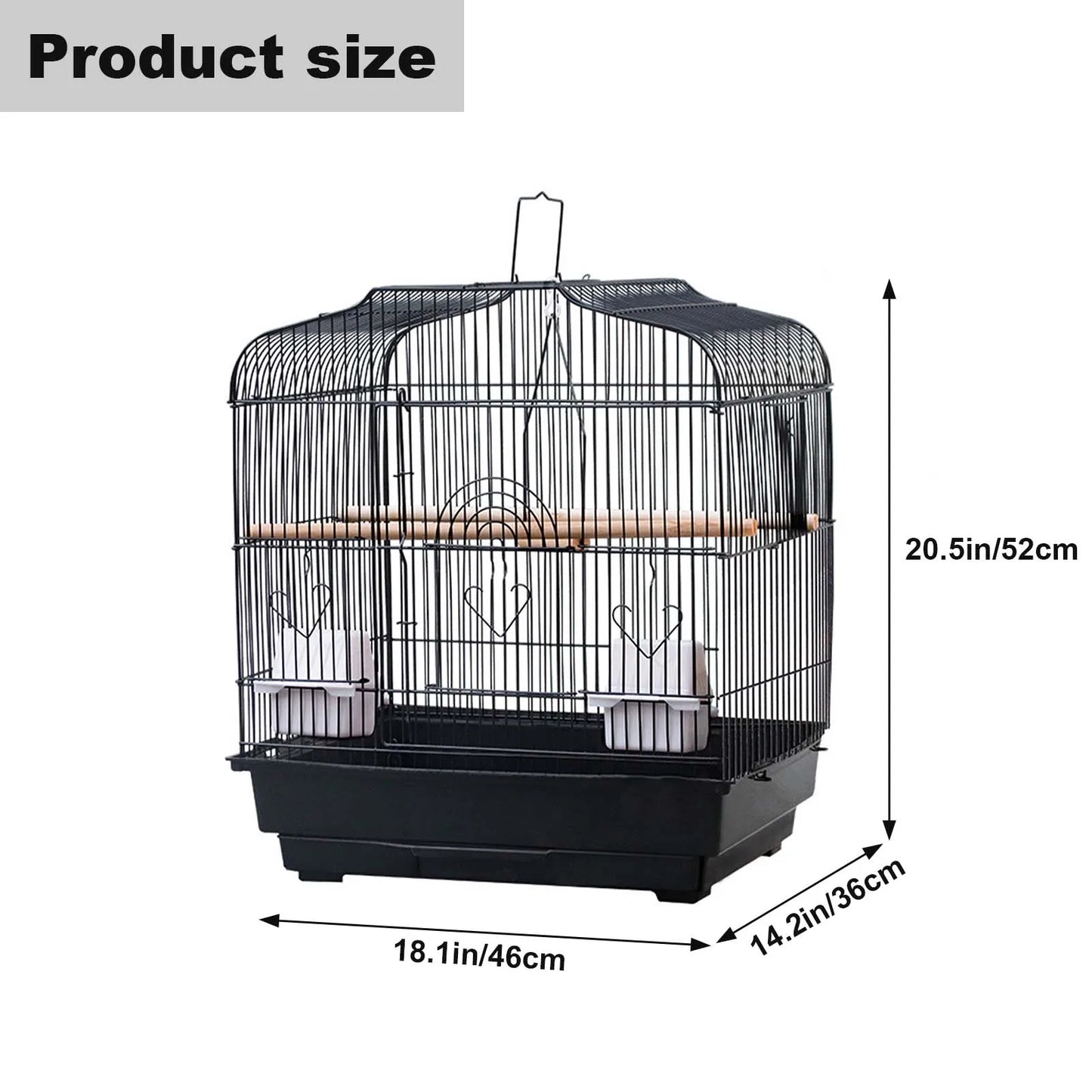 Travel Bird Cage Bird Travel Carrier Cage With Handle Standing Pole Food Container Swing For Cockatiels Small Parrots Canaries