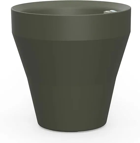 Crescent Garden Rim TruDrop Planter, Self-Watering Plant Pot, 18-Inch (Caviar Black)