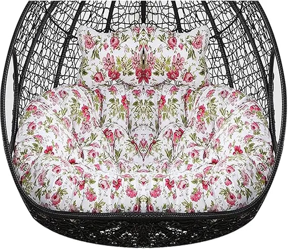 2 Persons Hammock Swing Chair Cushion, Double Egg Chair Pads Luxury Outdoor Patio Wicker Loveseat Hanging Swing Egg Chairs for