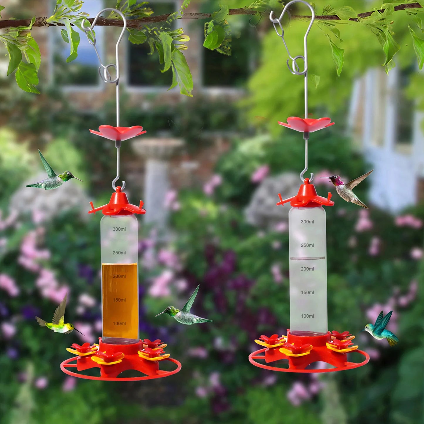Hummingbird Water Feeders Hanging Garden Hummingbird Drinker Anti-ants Leakproof Easy To Clean Birds Feeding Supplies