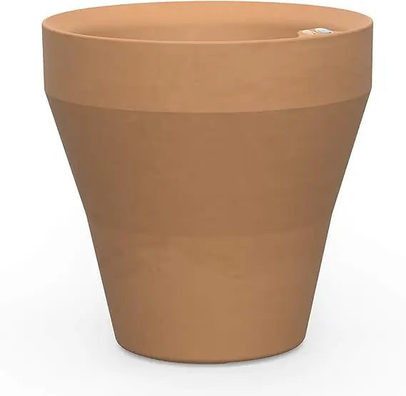 Crescent Garden Rim TruDrop Planter, Self-Watering Plant Pot, 18-Inch (Caviar Black)