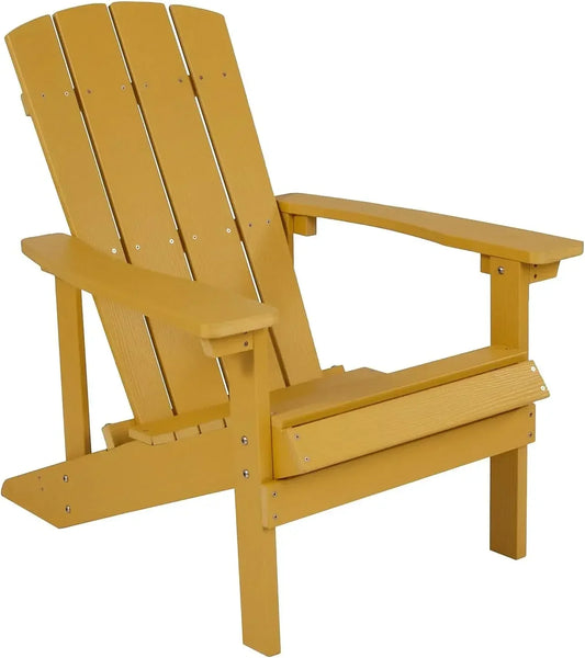 Commercial Grade Indoor/Outdoor Adirondack Chair, Weather Resistant Durable Poly Resin Deck and Patio Seating