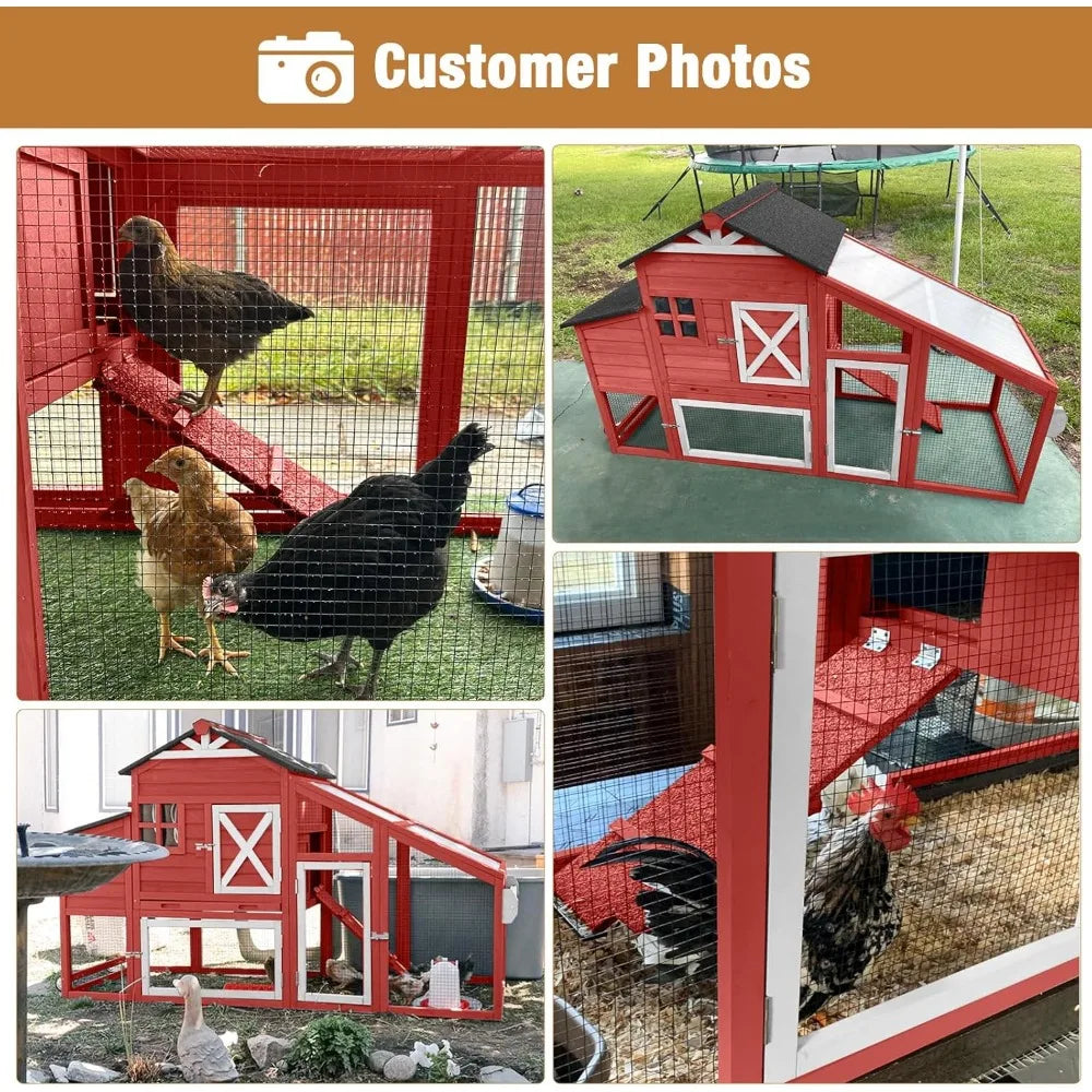Large Chicken Coop for Outdoor with Nest Box and Removable Tray, Hen House Waterproof for 2-6 Chickens, Outdoor Poultry Cage wit