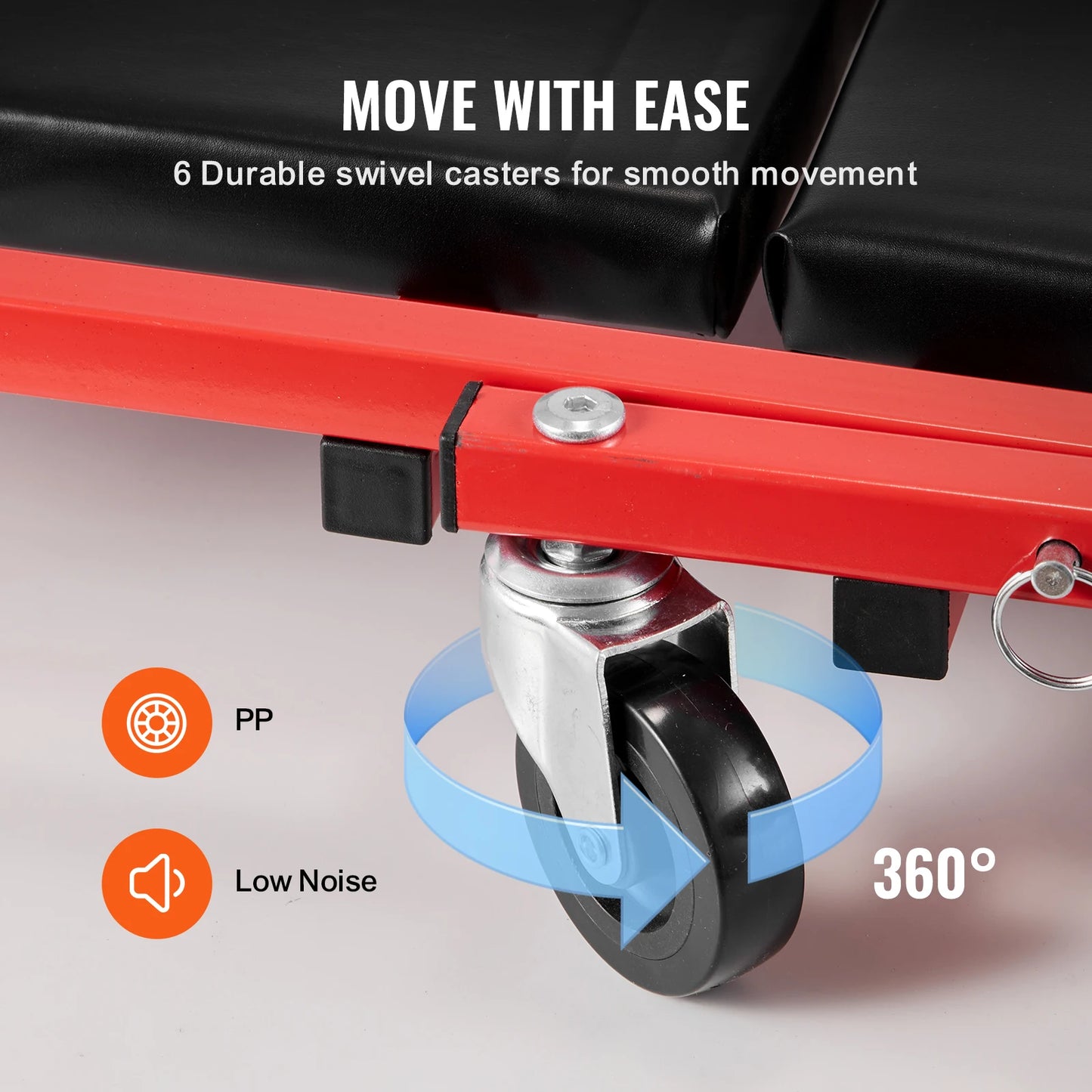 SucceBuy Foldable Z Garage Creeper Rolling Folding Mechanic Creeper Stool with 6 Wheels Tool Tray Padded Seat Garage Shop Home