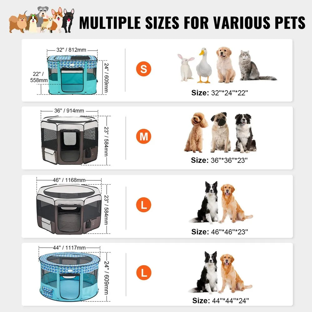 Foldable Pet Playpen 36 inch Portable Dog Playpen Crate Kennel for Cat