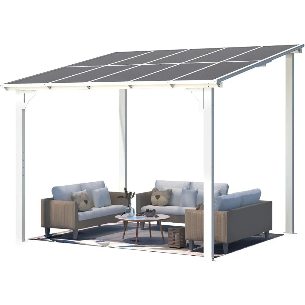 Pergolas and Gazebos on Clearance,Large Wall Mounted Pergola, Outdoor Patio Lean to Gazebo Metal Awnings for Decks,Patio, Porch
