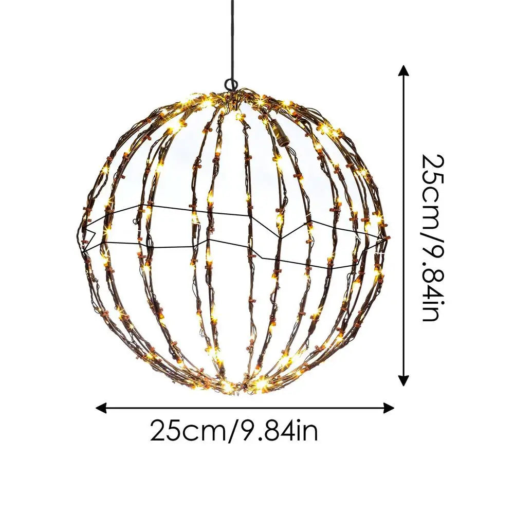 Festival Outdoor Decor LED Lights Rattan Ball String Lights Home Garden Christmas Tree Hanging Lamp Wedding Decoration