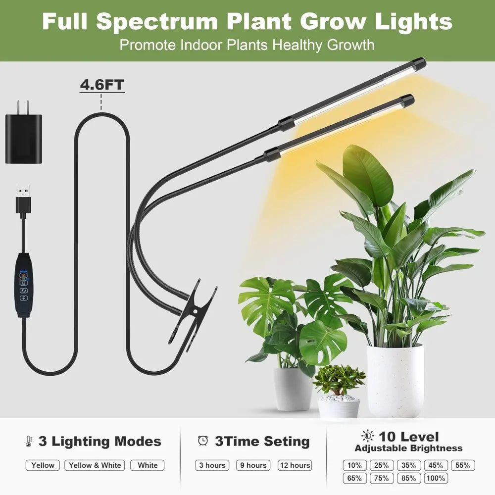 Plant Stand with Grow Light, 6 Tier Tall Plant Stand Indoor with 4 Hanging Hooks, Half Moon Shaped Ladder Plant Shelf Display