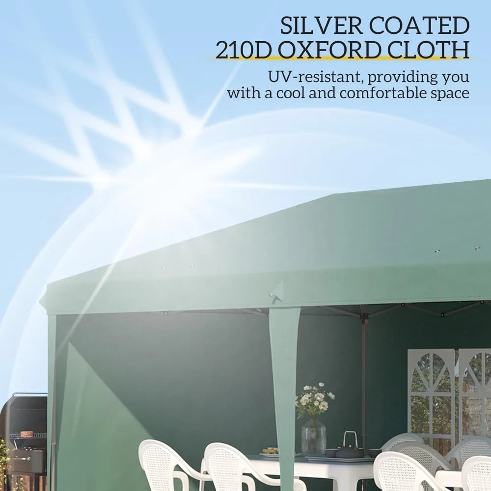 10' x 20' Pop Up Canopy Tent with 4 Sidewalls, Heavy Duty Tents for Parties, Outdoor Instant Gazebo with Carrying Bag for Garde