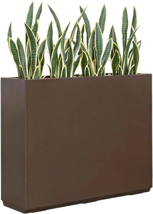 Metallic Heavy Planter for Outdoor Plants, 38Lx10Wx30H Inches Tall and Long Metal Divider Planter Box, Outdoor Planter