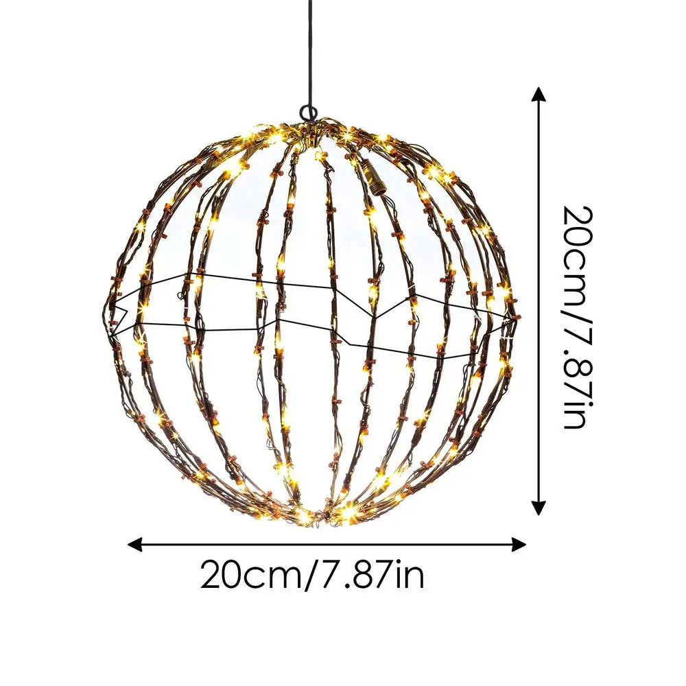 Festival Outdoor Decor LED Lights Rattan Ball String Lights Home Garden Christmas Tree Hanging Lamp Wedding Decoration