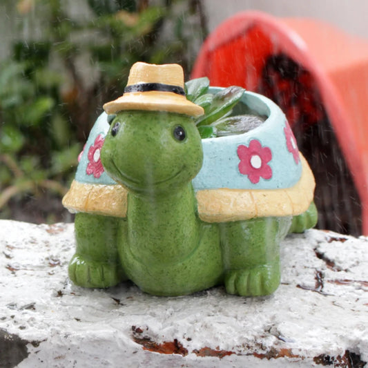 1pc Adorable Garden Turtle Succulent Pot - Planters Resin Statue Plant Flower Pot Yard Garden Patio Vase Outdoor -Indoor/Out