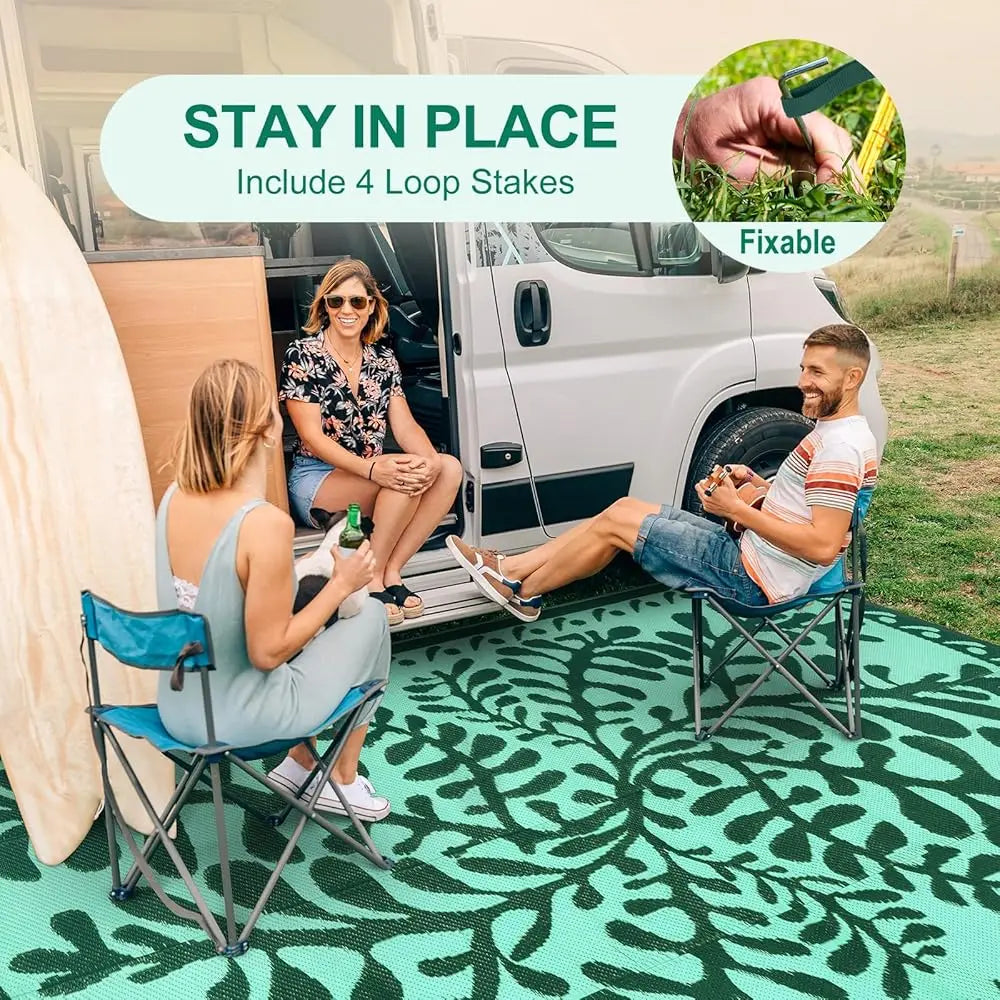 8X10 Outdoor Rug For Patios , Waterproof Camping Rug For Outside Rv, Reversible Plastic Straw Outside Rugs, Large Outdoor Area