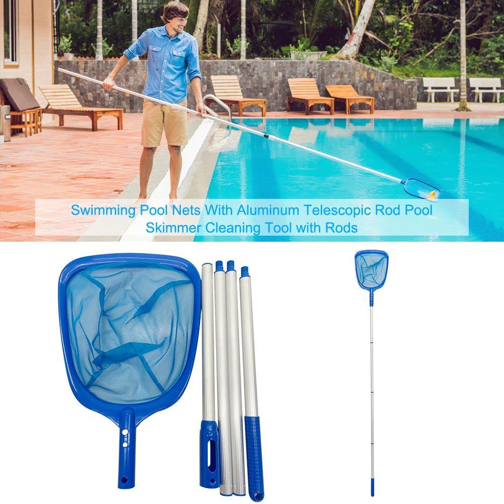 Swimming Pool Skimmer Net Telescopic Swimming Pool Net Leaf Skimmer Detachable  Multifunctional Debris Tools Accessories
