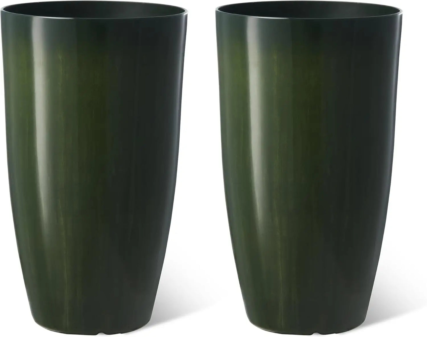 Oversized Tall Round Tapered Planter, Set of 2 Large Gradient Cobalt Blue Faux Ceramic Tall Planters Pots,