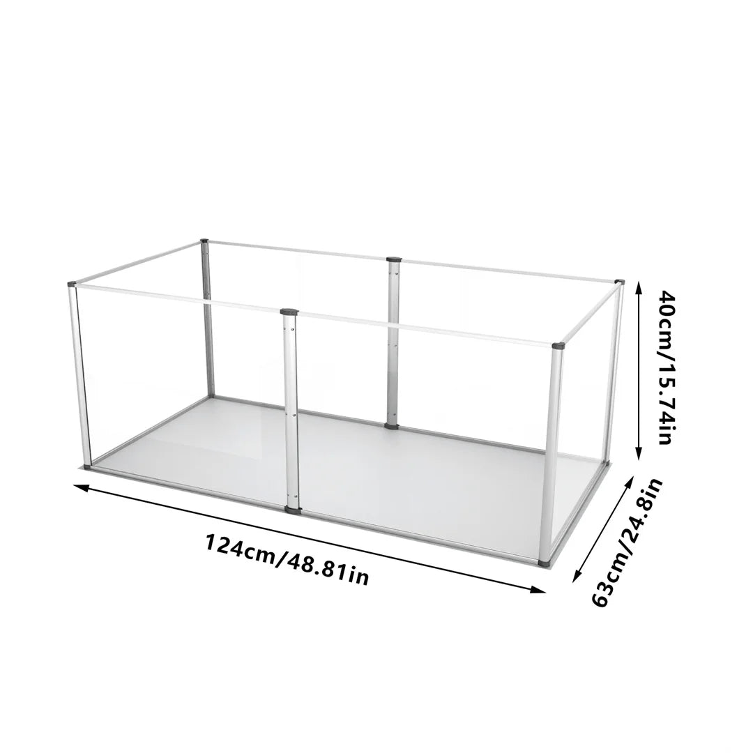 Unique Clear Acrylic Dog Whelping Pen Box Pet Playpen Rabbit Cage with Waterproof Floor Pad for Guinea Pigs,Hedgehogs,Hamsters